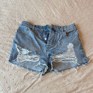 ASOS Light Blue Distressed Jean Shorts